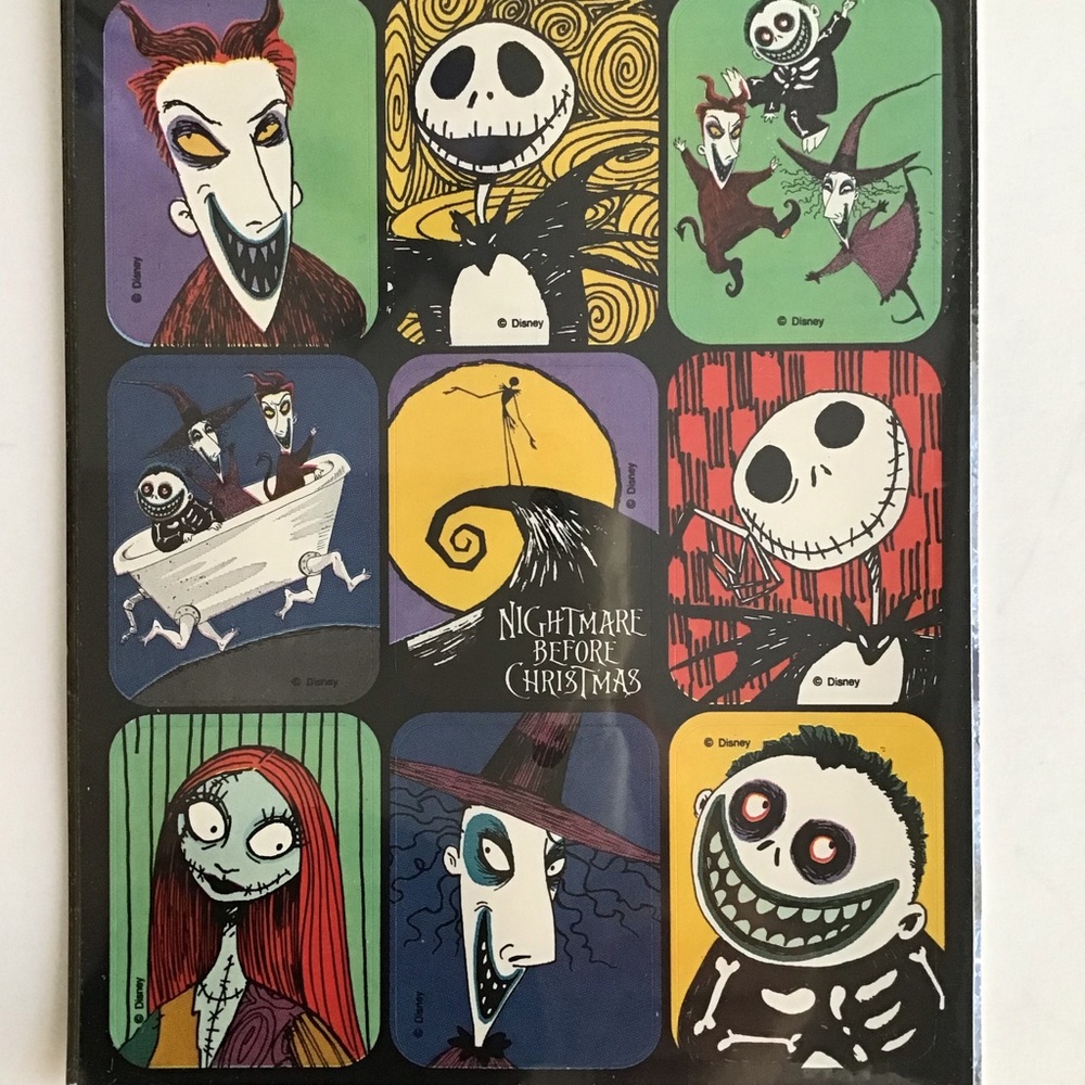 NEW Disney Nightmare Before Christmas 36 Stickers Vintage Self-Adhesive Cleo - Picture 2 of 12